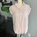 American Eagle Outfitters Tops | American Eagle Pink & White Short Sleeve Top Sz Xs | Color: Pink/White | Size: Xs