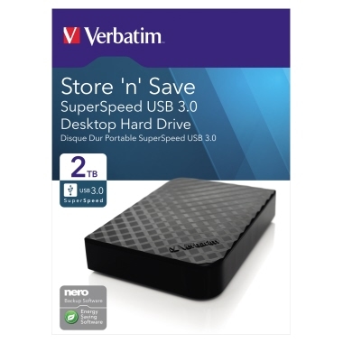 Verbatim Festplatte Store'n'Save 47683 extern 2TB USB3.0 schwarz Image