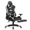 Costway Massage Gaming Chair with Footrest-White