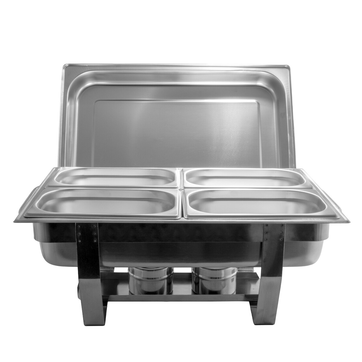 Airbrush-City 11 tlg. SET Edelstahl Speisenwärmer Warmhaltebehälter Chafing Dish Image