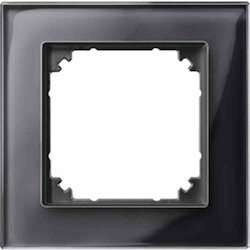 Merten M-PLAN Rahmen, 1f, onyxschwarz, glänzend, Glas, geeignet für Geräteeinbaukanal, geeignet für Unterputz-Installation Image