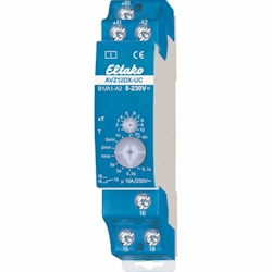 Eltako Zeitrelais REG, 8-230V, AC/DC, analog mit Einzelfunktion, Ansprechverzögerung, 0,1-40Minuten/Stunden, 1TE, 1W, 8-230V/AC/DC, AVZ12DX-UC Image
