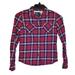 American Eagle Outfitters Tops | American Eagle Plaid Long Sleeve Button Down Shirt | Color: Blue/Red | Size: 2