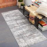 Concordia 7'10" x 10'2" Modern Charcoal/Dark Blue/Burnt Orange/Burgundy/Gray/Off White/Navy Area Rug - Hauteloom