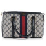 Gucci Bags | Auth. Gucci Monogram Vintage Web Boston Navy Tote | Color: Blue/Gold | Size: Os