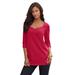 Plus Size Women's Sweetheart Ultimate Tee by Roaman's in Classic Red (Size 12) Long Sleeve Shirt