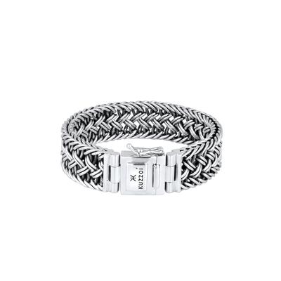 KUZZOI Herren Panzerarmband Kastenverschluss 925er Silber 19 Image