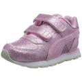 PUMA Baby Girls Vista Glitz V INF Sneaker, Pale Pink-Pale Pink-Peachskin Silver, 6 UK Child