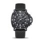 Men's Watches Automatic Mechanical Watch Leather Strap 2 Eyes Large Dial Luminous Waterproof Men's Watch, Black Shell Black Face Black Leather