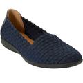 Extra Wide Width Women's The Bethany Slip On Flat by Comfortview in Navy Metallic (Size 9 WW)