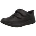 Clarks Boy's Low-Top Sneakers, Black Leather, 1 UK Wide