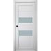 Standard Door - Belldinni Dessa DIY-Friendly Paneled Solid Manufactured Wood & Glass Standard Door Metal in Brown | 79.375 H x 31.75 W in | Wayfair