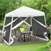 EAGLE PEAK Pop up Patio Gazebo Pop up Patio 10 Ft. W x 10 Ft. D Slant Leg Steel Gazebo Metal/Steel/Soft-top in Gray | Wayfair G64MN-WHT