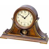 Charlton Home® Tuscany Modern & Contemporary Analog Solid Wood Quartz Tabletop Clock in Wood in Brown | 12.4 H x 17.64 W x 4.96 D in | Wayfair