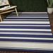 Blue/White 94 x 0.24 in Indoor/Outdoor Area Rug - Sand & Stable™ Anzla Striped Blue/Beige Indoor/Outdoor Area Rug | 94 W x 0.24 D in | Wayfair