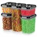 DWËLLZA KITCHEN Airtight Food Storage Containers Set w/ Lids Plastic in Black | 9.2 H x 5.2 W x 3.8 D in | Wayfair DKBR-07026