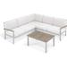 Sol 72 Outdoor™ Mckinnon 4 Piece Sectional Seating Group w/ Cushions Metal in White | Wayfair 783ABB3CA73F42ABBDA90EA2177EB9A4