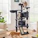 Tucker Murphy Pet™ 55" Topeka Cat Tree Cardboard/Manufactured Wood in Gray/White/Brown | 55 H x 19.5 W x 19.5 D in | Wayfair