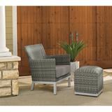 Brayden Studio® Saleem Club Patio Chair w/ Cushions Wicker/Rattan in Gray | 32.5 H x 27 W x 28 D in | Wayfair CA44DE8318E6406F8DCEADC67361F8C5