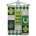 Breeze Decor Lucky Day Impressions Decorative 2-Sided Polyester 19 x 13 in. Flag Set in Green | 18.5 H x 13 W x 1 D in | Wayfair
