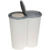Spetebo - Abfalleimer 2x25 Liter Duo Bin - Farbe: grau oder weiß - Müllsammler Mülleimer