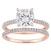 Stella Grace 14k Rose Gold 2 Carat T.W. Lab-Created Moissanite & 1/4 Carat T.W. Diamond Engagement Ring Set, Women's, Size: 8.50, White