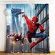 Lily&her friends - 3D Photo Print Curtains, Marvel Heroes Spiderman, Brushed Fabric, Velvet Linen Blackout Curtain Drop Curtains Door Curtain Children Boys Bedroom Curtain (Spiderman 5, 98in x 106in)