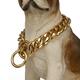 Heavy Duty Choke Cuban Chain Dog Collar for Large Dogs - 19 mm Extra Wide, Strong Steel Metal Links for Big Breeds - Rottweiler, Pitbull, Mastiff, Cane Corso, Doberman, Great Dane,Gold,24inch/61cm