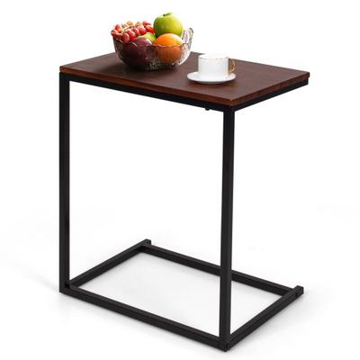 Costway 26 Inch Beside Sofa Laptop Holder End Stand Desk-Dark Brown