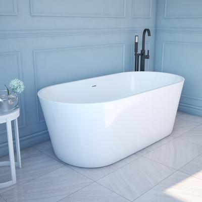 Randolph Morris Mia 53 Inch Freestanding Acrylic Soaking Tub - No Faucet Drillings RMBP03-55-MB