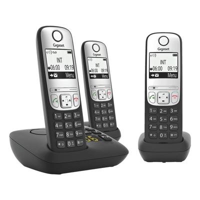 Gigaset Schnurloses Telefon mit Anrufbeantworter »A690A Trio« schwarz schwarz