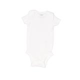 Carter's Short Sleeve Onesie: White Solid Bottoms - Size 3 Month