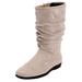 Wide Width Women's The Aneela Wide Calf Boot by Comfortview in Oyster Pearl (Size 10 W)