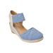 Wide Width Women's The Abra Espadrille by Comfortview in Denim (Size 9 1/2 W)