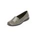 Wide Width Women's The Leisa Slip On Flat by Comfortview in Grey (Size 7 1/2 W)