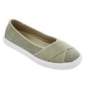 Extra Wide Width Women's The Jazlyn Slip-On Sneaker by Comfortview in Olive (Size 12 WW)