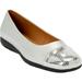 Wide Width Women's The Fay Slip On Flat by Comfortview in Silver (Size 12 W)