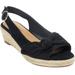 Wide Width Women's The Zanea Espadrille by Comfortview in Black (Size 9 1/2 W)