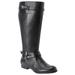 Extra Wide Width Women's The Janis Wide Calf Leather Boot by Comfortview in Black (Size 9 1/2 WW)