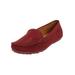 Extra Wide Width Women's The Milena Slip On Flat by Comfortview in Burgundy (Size 8 WW)