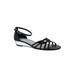 Women's Tarrah Sandals by Easy Street® in Black Patent Piping (Size 7 1/2 M)