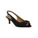 Wide Width Women's Medeleina Pumps by J. Renee in Black Satin (Size 9 1/2 W)