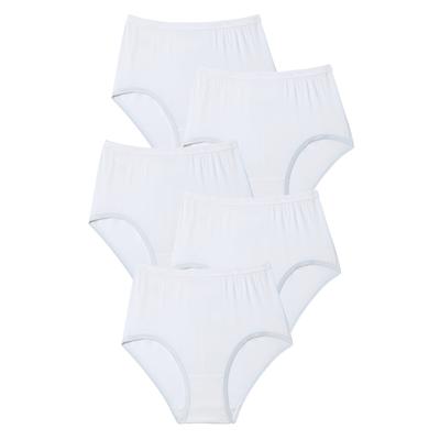 Plus Size Women's Cotton Brief 5-Pack by Comfort Choice in White Pack (Size 10) Underwear
