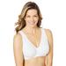 Plus Size Women's Meryl Cotton Front-Close Wireless Bra by Leading Lady in White (Size 38 C/D/DD)