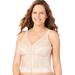 Plus Size Women's Front-Close Lace Wireless Posture Bra 5107565 by Exquisite Form in Rose Beige (Size 38 B)