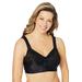 Plus Size Women's Easy Enhancer Front Close Wireless Posture Bra by Comfort Choice in Black (Size 40 G)