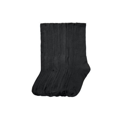 Plus Size Women's 6-Pack Rib Knit Socks by Comfort Choice in Black (Size 1X) Tights