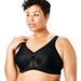 Plus Size Women's Glamorise® Magic Lift® Medium-Impact Wireless Sport Bra 1005 by Glamorise in Black (Size 46 F)