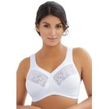 Plus Size Women's Magic Lift® Embroidered Wireless Bra by Glamorise in White (Size 38 H)