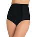 Plus Size Women's High-Waisted Power Mesh Firm Control Shaping Brief by Secret Solutions in Black (Size M) Shapewear